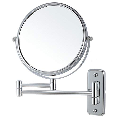 Lansi Makeup Mirror 10X Magnifying Wall Mount Double-Sided Vanity Decoration, Round, 8 Inch, Chrome Finished