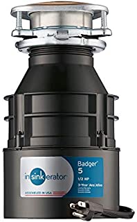 InSinkErator Garbage Disposal with Cord, Badger 5, 1/2 HP Continuous Feed