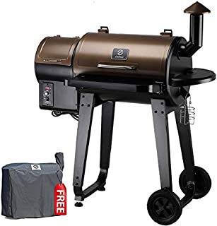 Z GRILLS ZPG-450A 2020 Upgrade Wood Pellet Grill & Smoker 6 in 1 BBQ Grill Auto Temperature Control, 450 Sq in Bronze