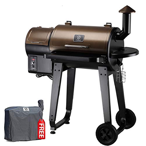 Z GRILLS ZPG-450A 2020 Upgrade Wood Pellet Grill & Smoker 6 in 1 BBQ Grill Auto Temperature Control, 450 Sq in Bronze