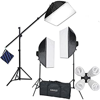 StudioFX H9004SB2 2400 Watt Large Photography Softbox Continuous Photo Lighting Kit 16