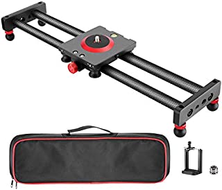 Neewer Camera Slider Carbon Fiber Dolly Rail, 16 inches/40 Centimeters with 4 Bearings for Smartphone Nikon Canon Sony Camera 12lbs Loading