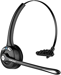 Mpow Pro Trucker Bluetooth Headset/Cell Phone Headset with Microphone, Office Wireless Headset, Over the Head Earpiece, On Ear Car Bluetooth Headphones for Cell Phone, Skype, Truck Driver, Call Center