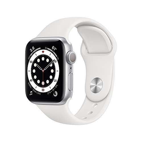 New Apple Watch Series 6 (GPS, 40mm) - Silver Aluminum Case with White Sport Band