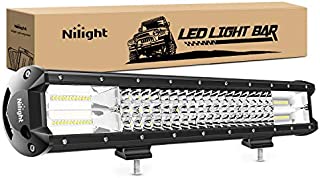 Nilight - 18004C-A LED Light Bar 20Inch 288w Triple Row Flood Spot Combo 28800LM Led Bar Driving Lights Boat Lights Led Off Road Lights for Trucks, 2 Years Warranty