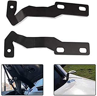 Offroad LED Light Pod Metal Hood Mount Bracket Kit Hood Light Brackets Compatible with Toyota Tacoma 2016 2017 2018 2019 2020 (Black)