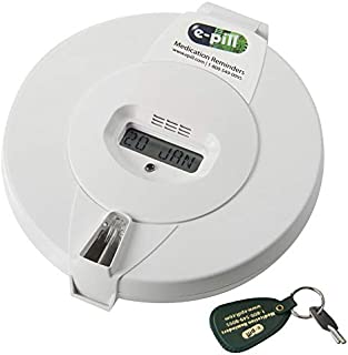 e-Pill | MedTime Plus | Locked Automatic Pill Dispenser with 28 Compartments and Display | Up to 24 Alarms Per Day