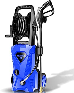 WHOLESUN 3000PSI Electric Pressure Washer 2.4GPM Power Washer 1600W High Pressure Cleaner Machine with 4 Nozzles Foam Cannon,Best for Cleaning Homes, Cars, Driveways, Patios (Blue)