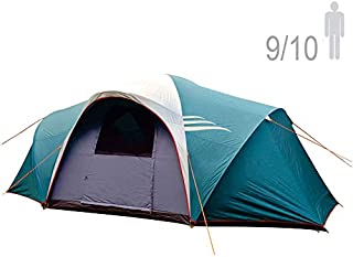 NTK LARAMI GT Tent up to 10 Persons, 10FT by 18FT by 6.9FT Height, 3 Season Camping 100% Waterproof 2500mm, Best Seller Deluxe Family Extra Large, Easy Color-Coded Assembly.