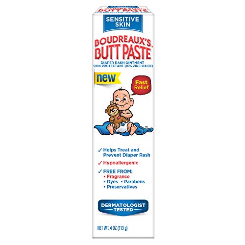 Boudreaux's Butt Paste Sensitive Skin Diaper Rash Ointment, 4 Oz Tube