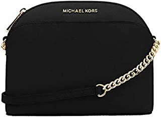 Michael Kors Emmy Saffiano Leather Medium Crossbody Bag (Black Saffiano)