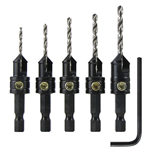 Snappy Tools Quick-Change 5-Pc. Countersink Drill Bit Set. Proudly Made in the USA.