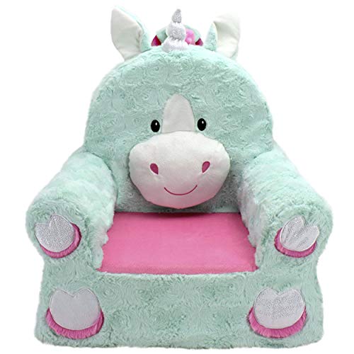 Soft Landing |  Sweet Seats | Premium Teal Unicorn Children's Plush Chair