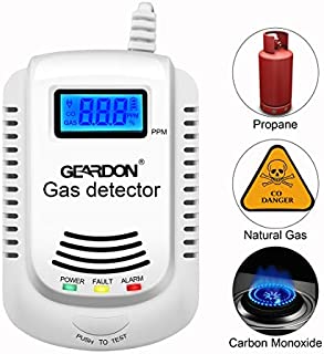 Gas Detector, GEARDON Plug-in Home Natural Gas/Methane/Propane Alarm, Leak Sensor Detector with Voice Promp and LED Display