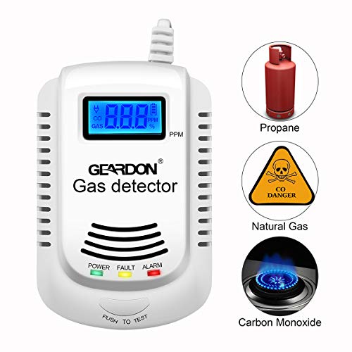 Gas Detector, GEARDON Plug-in Home Natural Gas/Methane/Propane Alarm, Leak Sensor Detector with Voice Promp and LED Display