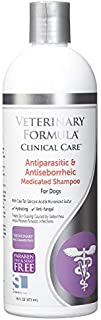 Veterinary Formula Clinical Care Antiparasitic & Antiseborrheic Medicated Dog Shampoo - Paraben, Dye, Soap Free -Hydrating and Anti-Fungal Shampoo For Dogs, 16 ounce