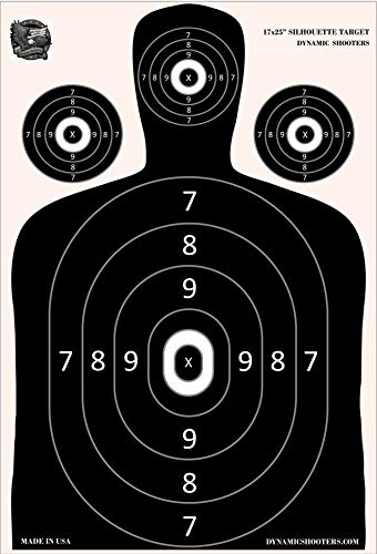 Dynamic Shooters  50 Pack 17X25-inch Made in USA Large Paper Silhouette Range Shooting Targets - Firearm, Rifle, Gun, Pistol, BB Guns, Airsoft, Pellet Gun, Air Rifle