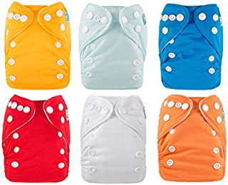 ALVABABY Newborn Cloth Diapers Pocket for Less Than 12pounds Cloth Diaper 6pcs with 12 Inserts 6SVB03