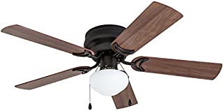 Prominence Home 50860 Alvina LED Globe Light Hugger/Low Profile Ceiling Fan, 42 inches, Bronze