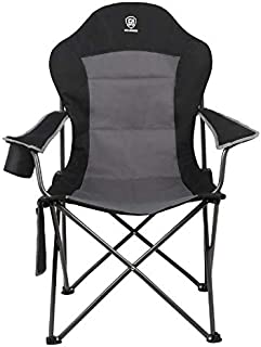 Ever Advanced Oversized Quad Folding High Back Camping Chair, Support 300lbs, Adjustable Armrest Portable Padded Heavy Duty Collapsible Camp Chair with Storage Bag & Cup Holder for Outdoor,Lawn