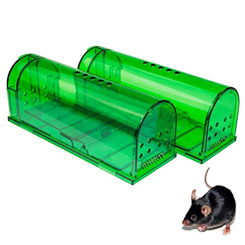 Humane Mouse Trap - Mouse Traps That Work  Best Mouse, Mice and Rat Trap  Plastic Traps Live Catch and Release Rodents, Safe Around Children and Pets (2Packs)