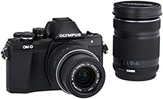 Olympus OM-D E-M10 Mark II Mirrorless Micro 4/3 Camera with 14-42mm and 40-150mm Lenses (Black)