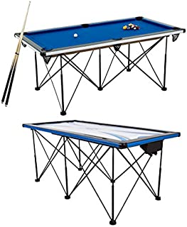 TRIUMPH Sports 6 Portable Pop Up Folding Air Hockey Table with Folding Legs, Instant Assembly and Accessories Included
