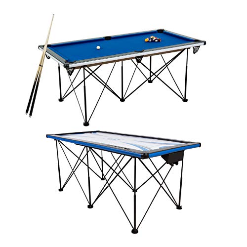 TRIUMPH Sports 6 Portable Pop Up Folding Air Hockey Table with Folding Legs, Instant Assembly and Accessories Included
