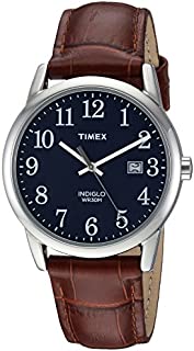 Timex Men's TW2R63800 Easy Reader 38mm Brown/Blue Croco Pattern Leather Strap Watch