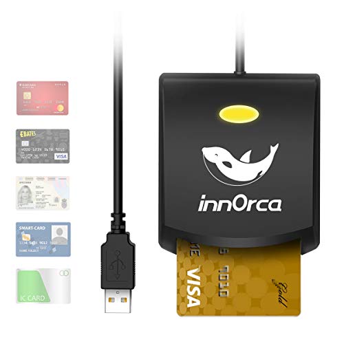 InnOrca USB CAC Smart Card Reader, DOD Military USB Common Access CAC Smart Card Reader, Compatible with Windows, Mac OS, Linux