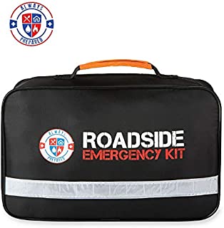 Always Prepared Premium 125 Piece Roadside Emergency Assistance Kit with Jumper Cables - All-in-One Auto, Visibility, Safety, and First Aid Essentials