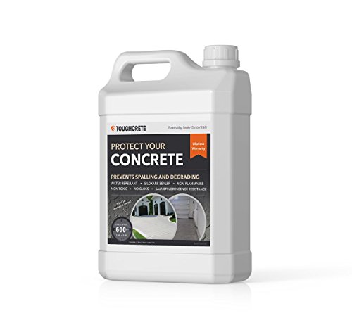 ToughCrete Concrete Sealer - 1 Gallon (Covers 600SqFt) - The #1 concrete Sealant for Driveways, Garage Floors, Sidewalks, Patios, Paver and Other Concrete Surfaces