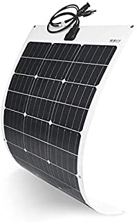 Topsolar Flexible Solar Panel 100W 12V Monocrystalline Bendable - 100 Watt 12Volt Semi-Flexible Mono Solar Panels Charger Off-Grid for RV Boat Cabin Van Car Uneven Surfaces