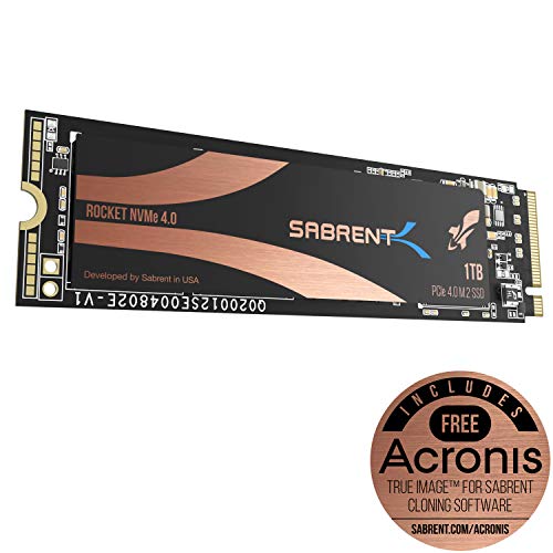 Sabrent 1TB Rocket NVMe 4.0 Gen4 PCIe M.2 Internal SSD Extreme Performance Solid State Drive (SB-ROCKET-NVMe4-1TB)