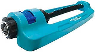 Aqua Joe SJI-OMS16 Indestructible Metal Base Oscillating Sprinkler with Adjustable Spray, Blue