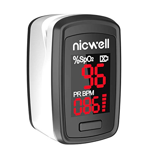 Pulse Oximeter, Pulse Oximeter Fingertip Blood Saturation Oxygen Sensor with with LED Display Portable SpO2 PR Monitor for Oxygen