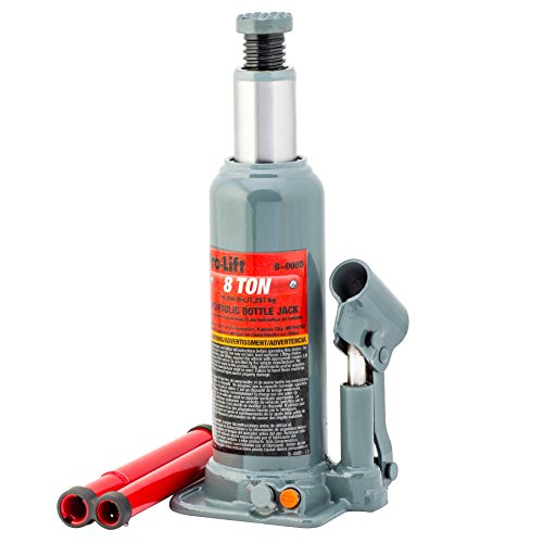 Pro-Lift B-008D Grey Hydraulic Bottle Jack - 8 Ton Capacity