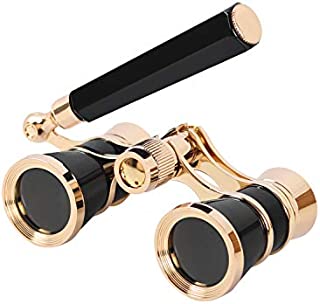 Aomekie Opera Glasses Binoculars 3X25 Theater Glasses Mini Binocular Compact with Handle for Adults Kids Women in Musical ConcertBlack