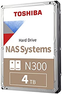 Toshiba N300 4TB NAS 3.5-Inch Internal Hard Drive - CMR SATA 6 GB/s 7200 RPM 128 MB Cache - HDWQ140XZSTA