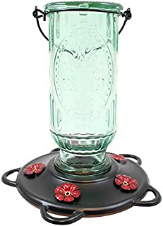 More Birds Vintage Hummingbird Feeder, Antique Glass Bottle, 5 Feeding Ports and 20-Ounce Nectar Capacity