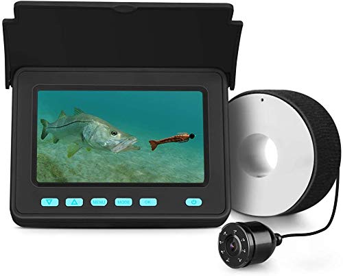 Eyoyo Portable Underwater Fishing Camera Fixed on Rod Underwater Video Fish Finder 4.3 inch Monitor 20M Cablewith 1000 TVL IP68 Waterproof 8 Infrared LED Camera for Ice Lake Sea Boat Kayak Fishing