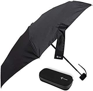 Vumos Small and Compact Travel Umbrella - Portable Mini Umbrella Perfect for Men, Women or Kids. Has Case to store in Pocket, Purse, Backpack or Car - Black