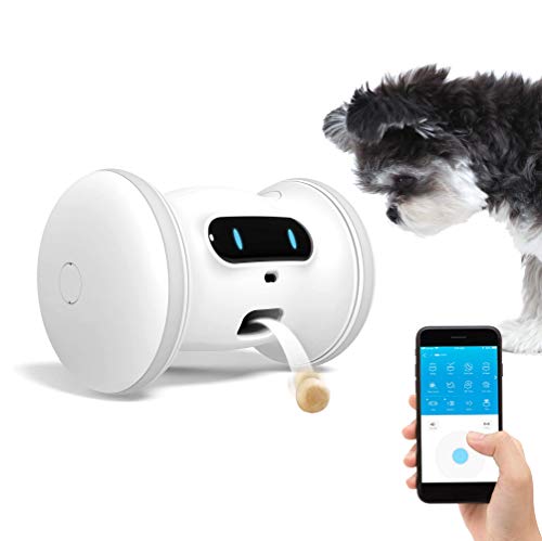 VARRAM Pet Fitness Robot: Interactive Treat Dispenser and Companion Robot for Dogs & Cats, Schedule Automatic Play, Activity Monitoring, Treat Tossing, Manual Play via App