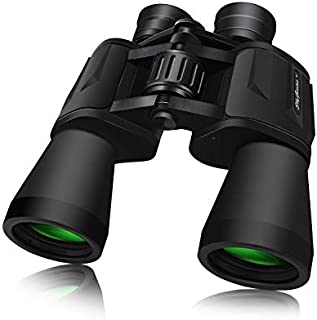 SkyGenius 10 x 50 Powerful Binoculars for Adults Durable Full-Size Clear Binoculars for Bird Watching Travel Sightseeing Hunting Wildlife Watching Outdoor Sports Games and Concerts