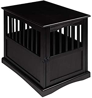 Casual Home Wooden Medium Pet Crate, End Table, Black