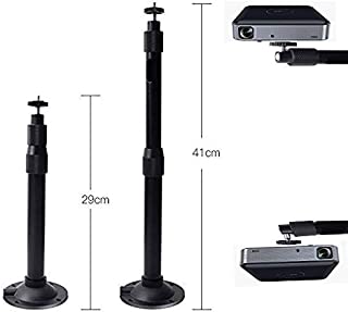 Hzgang Wall Ceiling Mount Hanger 360°Rotatable Head with Extendable Length 11.4 Inch to 16.1 Inch / 11 lbs Load Mounting Bracket for Projector Camera (Black)