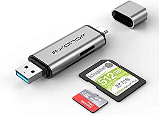 SD Card Reader 2 in 1, Rxonof USB-C and USB A Memory Card Reader 2 in 1 USB Card Reader OTG Card Adapter for SD, Micro SD, SDHC, SDXC, MMC Card Compatible with Mac, Windows, Linux, PC, Laptop