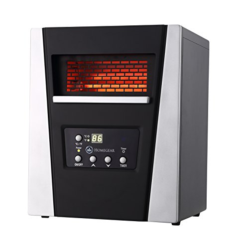 Homegear 1500W Infrared Electric Portable Space Heater Black + Remote Control