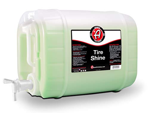 Adam's Tire Shine 5 Gal - Spray Tire Dressing W/ SiO2 For Non Greasy Car Detailing | Use W/Tire Applicator After Tire Cleaner & Wheel Cleaner | Tire Ceramic Coating Car Wax Like Tire Protection