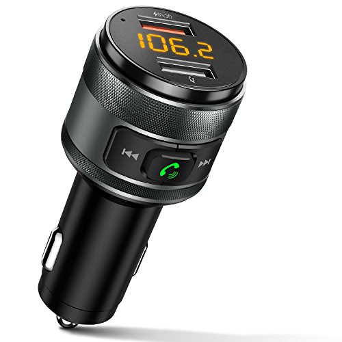 IMDEN Bluetooth FM Transmitter for Car, 3.0 Wireless Bluetooth FM Radio Adapter Music Player FM Transmitter/Car Kit with Hands-Free Calling and 2 USB Ports Charger Support USB Drive